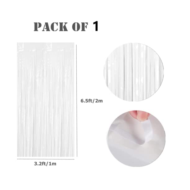 Selibration ستارة فويل فرينج بيضاء 1م × 2م | خلفية معدنية لحفلات عيد الميلاد، حفلات الأطفال، حفلات الزفاف، ديكور المنزل، Props لبوث التصوير، لوازم الحفلات والفعاليات | عبوة من 1 قطعة - Image 5