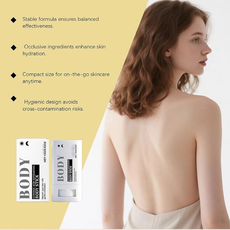 Goreem Exfoliating Body Stick,Exfoliating Lotion Stick,Smooths Rough Skin,Reduces the Appearance of Cellulite,Effect Radiant Skin,BodyCare Balm for Underarms,Legs,Body - Image 3
