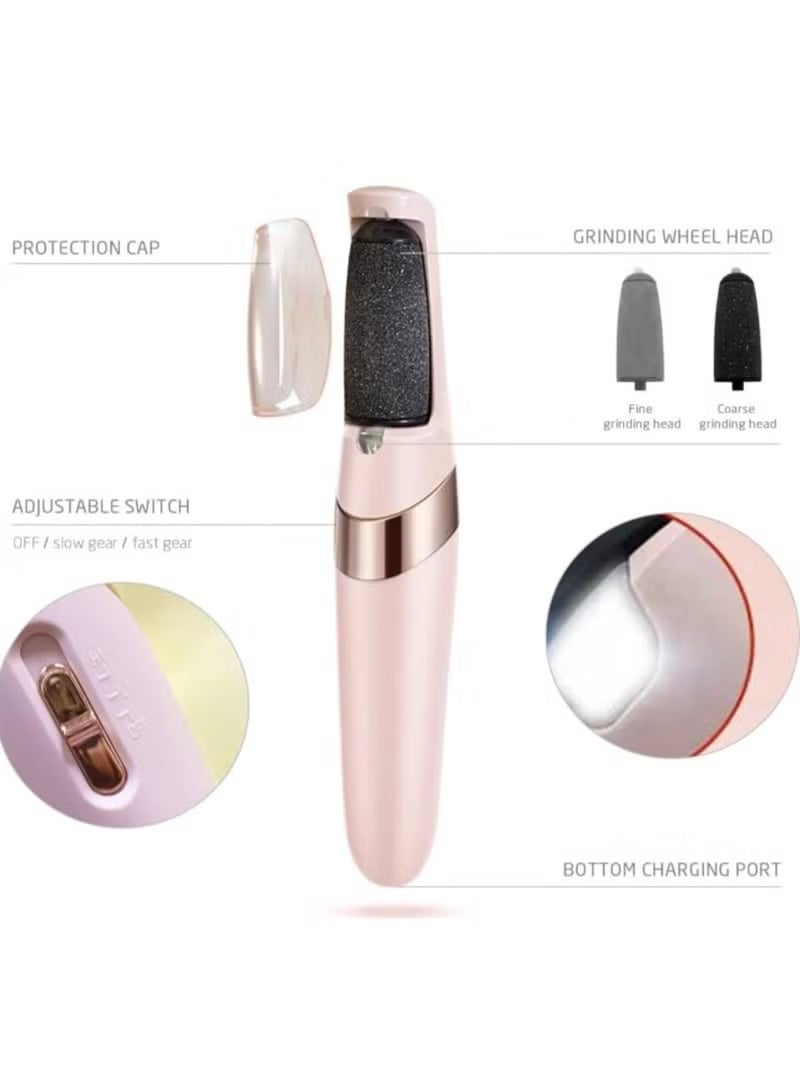 Electric Pedicure Device Foot Care Foot File with 2 Heads, Portable Callus and Dead Skin Remover, Foot Scrubber and Feet care Machine - Image 2