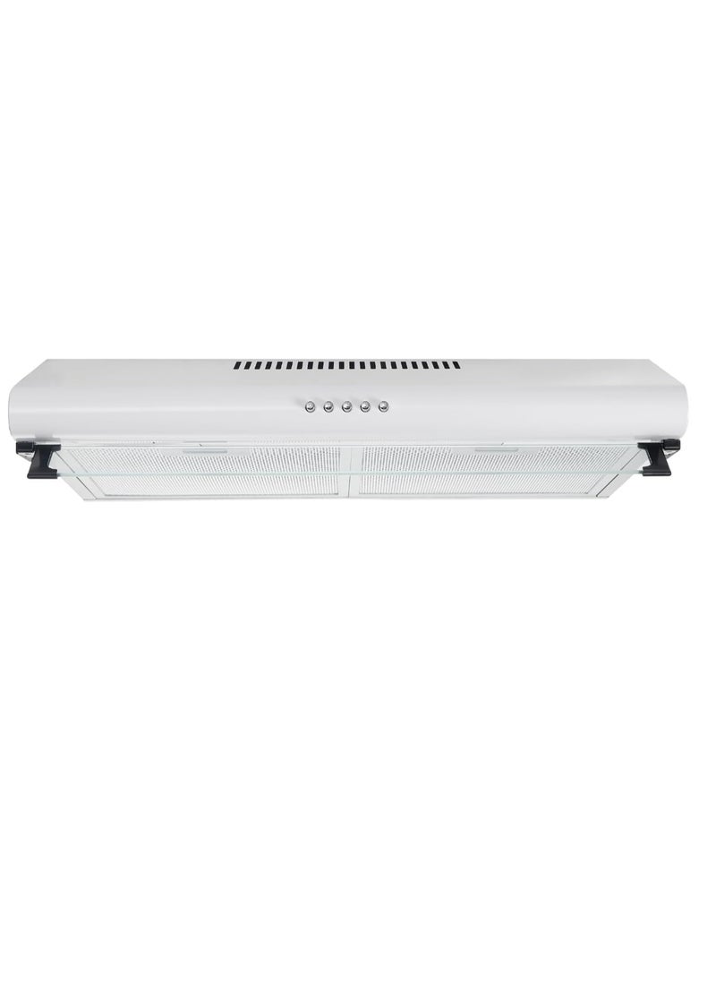 NOVEX Under Cabinet Kitchen Hood White 90cm Range Hood Convertible Duct 3-Speed Push Buttons, LED Light, and Powerful 1700 RPM  - Image 1