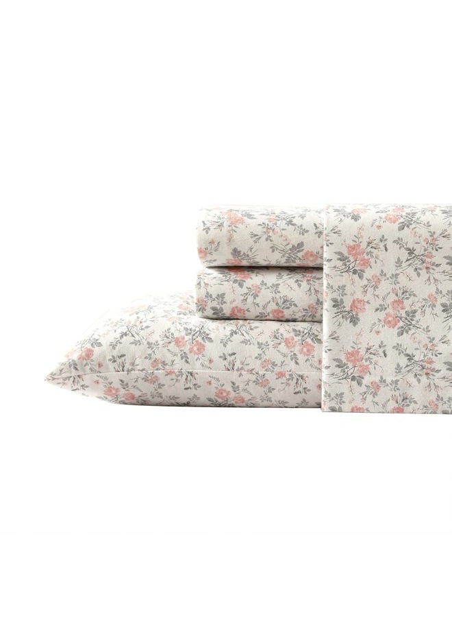 LAURA ASHLEY Home - Full Sheets, Cotton Flannel Bedding Set, Brushed for Extra Softness & Comfort (Rosalie, Full) - Image 2