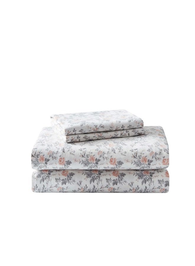 LAURA ASHLEY Home - Full Sheets, Cotton Flannel Bedding Set, Brushed for Extra Softness & Comfort (Rosalie, Full) - Image 3