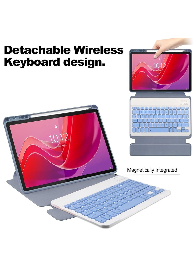 حافظة لوحة مفاتيح متوافقة مع لينوفو تاب إم 11 بوصة 2023 / وسادة شياوكسين 2024 حامل دوار غطاء لوحي ذكي قابل للفصل لاسلكي قلم - Image 5