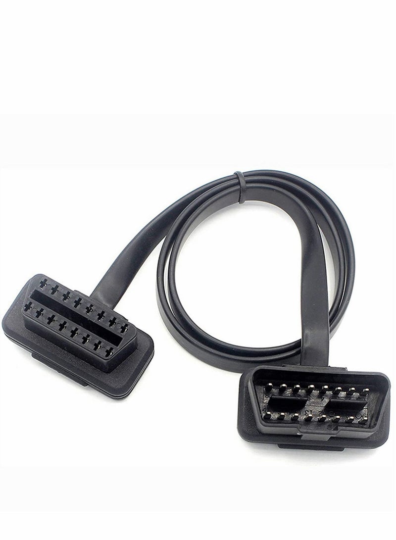 SYOSI كابل تمديد OBD II OBD2 تحويل كامل من ذكر إلى أنثى تشخيصي شريط مسطح عالمي مع موصلات بزاوية لجميع مركبات OBDII بطول 100 سم - Image 2