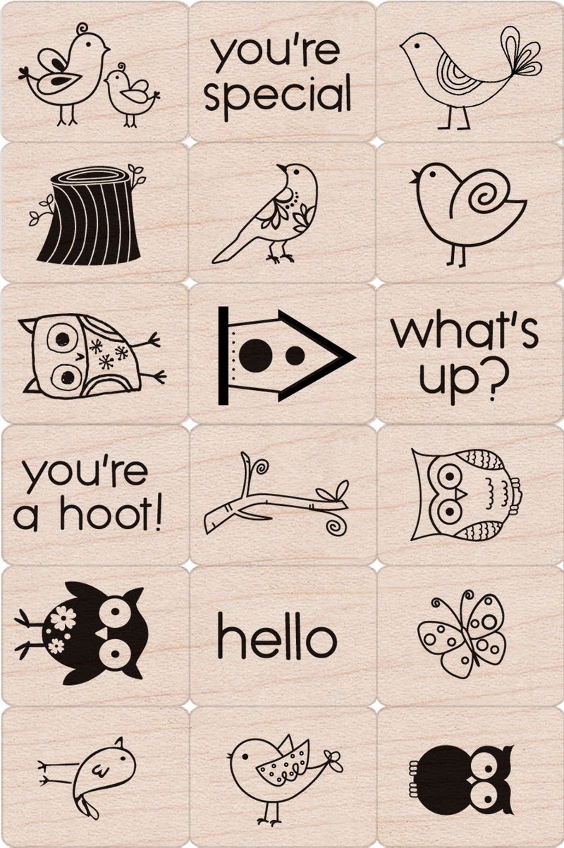 Hero Arts LP134 Ink 'n' Stamp Wood Sets, Birds and Branches - Image 2