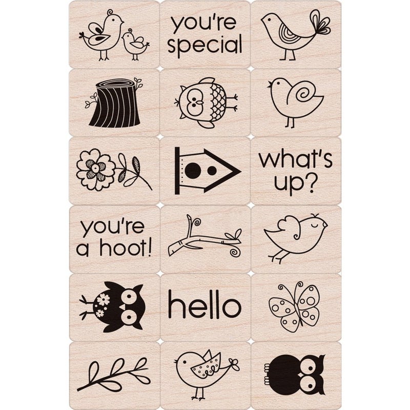 Hero Arts LP134 Ink 'n' Stamp Wood Sets, Birds and Branches - Image 1