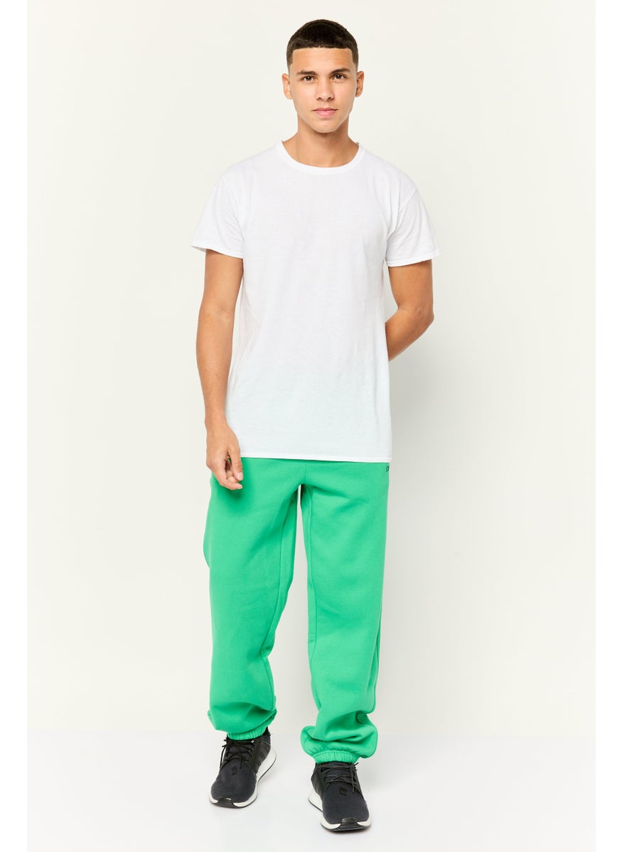 ESPRIT - Men Regular Fit Brand Logo Sweatpants, Green - Image 1