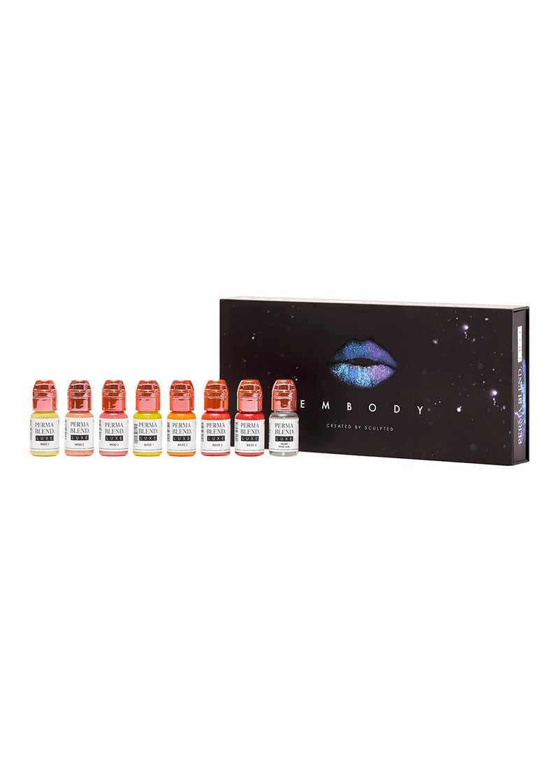 Perma Blend Luxe Set Sculpted Professional Lip Pigments For Permanent Makeup, Lip Blush, And Long-Lasting Lip Color 8x15Ml - Image 1