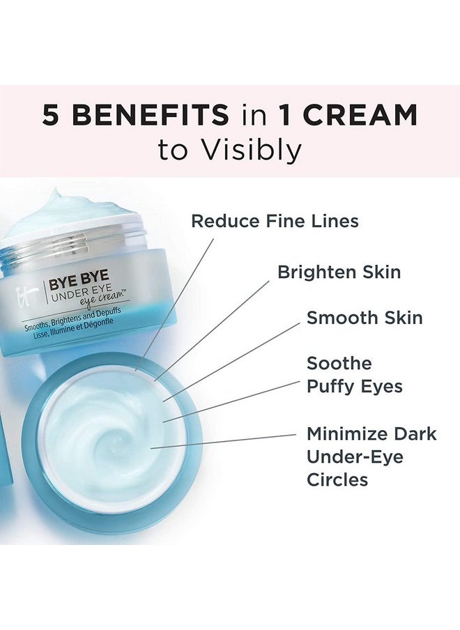 IT COSMETICS - IT Cosmetics Bye Bye Under Eye Eye Cream - Hydrating, Quick-Absorbing Formula - Smooths The Look Of Fine Lines & Wrinkles, Visibly Brightens Dark Circles - With Hyaluronic Acid - 0.5 Fl Oz - Image 1