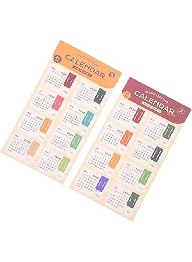 Retro Color Coded Monthly Calendar Stickers Adhesive Tabs for Journals Notebooks DIY Planning - Image 1
