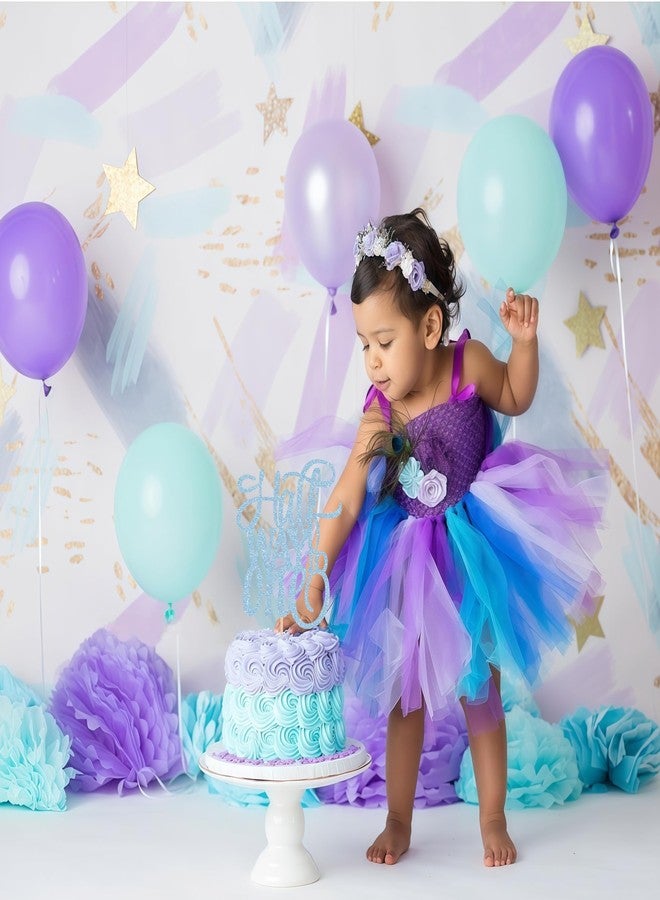 AHAORAY Half Way To One Cake Topper - Light Blue Glitter 6 Months Birthday Decorations Supplies - Half Birthday Decorations Baby Girl, for Baby Shower/Gender Reveal Party Photo Booth Props - Image 4