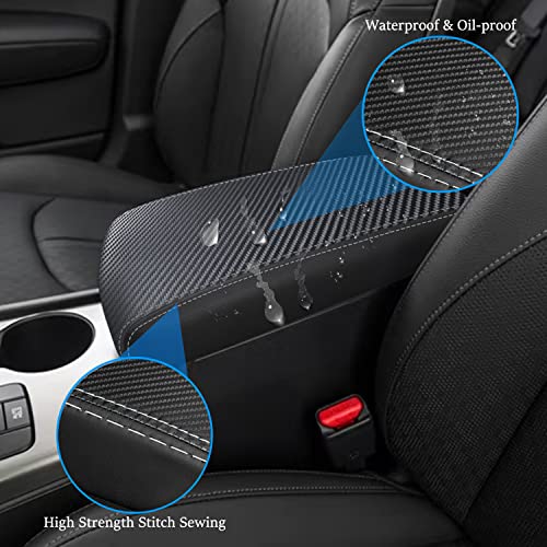 YOFAMO Center Console Cover for Kia Optima 2016 2017 2018 2019 2020 Accessories Armrest Cover Waterproof Anti-Scratch Leather Protector Pad Interior Accessories(Carbon Fiber + Black) - Image 5