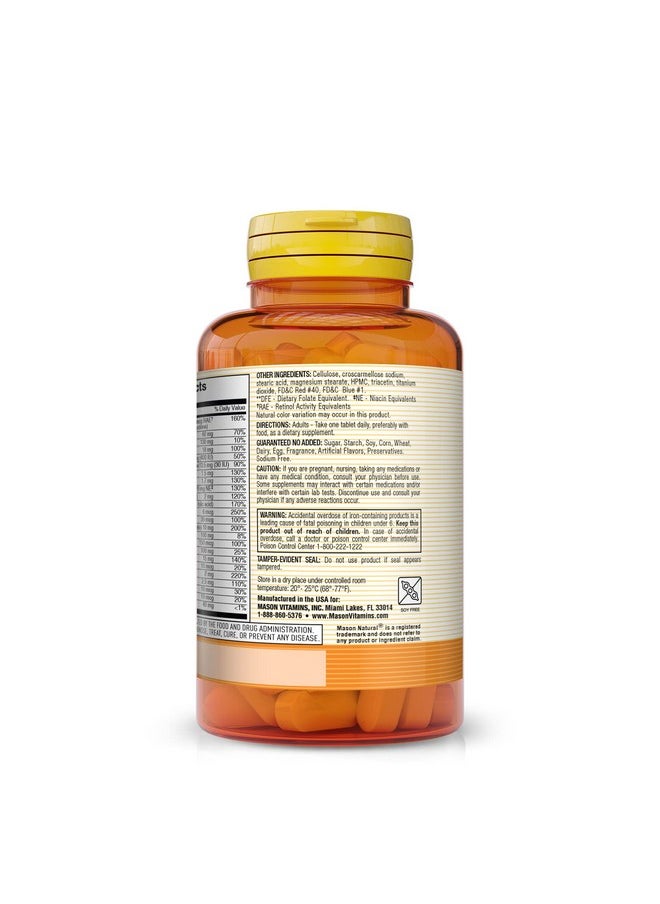 Mason Natural - Daily Multiple Vitamins With Minerals 24 Essential Vitamins And Minerals All In One Multivitamin Supports Overall Health 60 Tablets (Pack Of 3) - Image 1