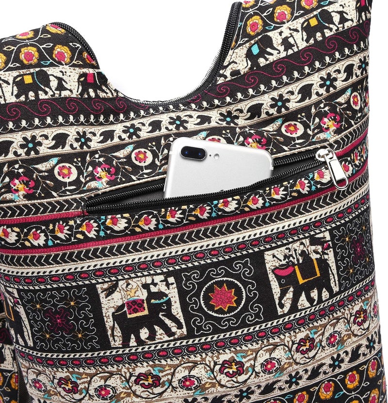Coton Pose Women Shoulder Handbags Fashion canvas Hippie Crossbody Bags Bohemian Animal Prints Hobo Bags - Image 4