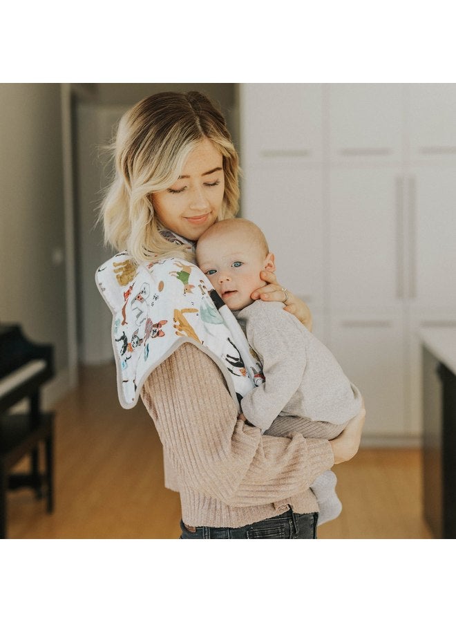 ليتل يونيكورن مناديل التجشؤ القطنية من ليتل يونيكورن، عبوة من قطعتين | 100% قطن | متعددة الطبقات | فائقة الامتصاص وناعمة | قابلة للعكس | مقاس كبير 21 × 14 (ووف) - Image 5