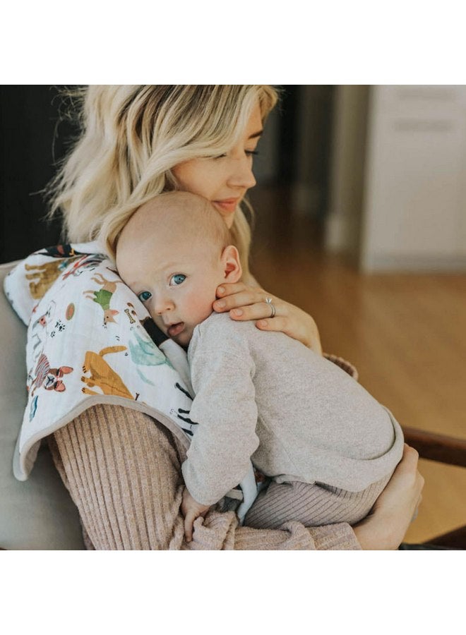 ليتل يونيكورن مناديل التجشؤ القطنية من ليتل يونيكورن، عبوة من قطعتين | 100% قطن | متعددة الطبقات | فائقة الامتصاص وناعمة | قابلة للعكس | مقاس كبير 21 × 14 (ووف) - Image 4