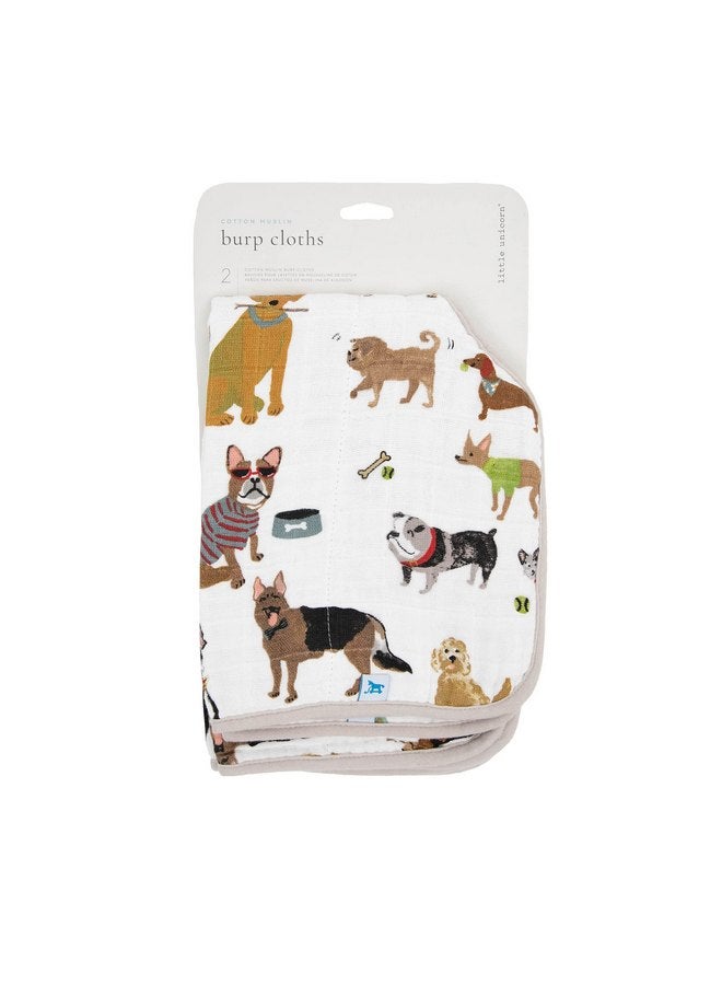 ليتل يونيكورن مناديل التجشؤ القطنية من ليتل يونيكورن، عبوة من قطعتين | 100% قطن | متعددة الطبقات | فائقة الامتصاص وناعمة | قابلة للعكس | مقاس كبير 21 × 14 (ووف) - Image 3