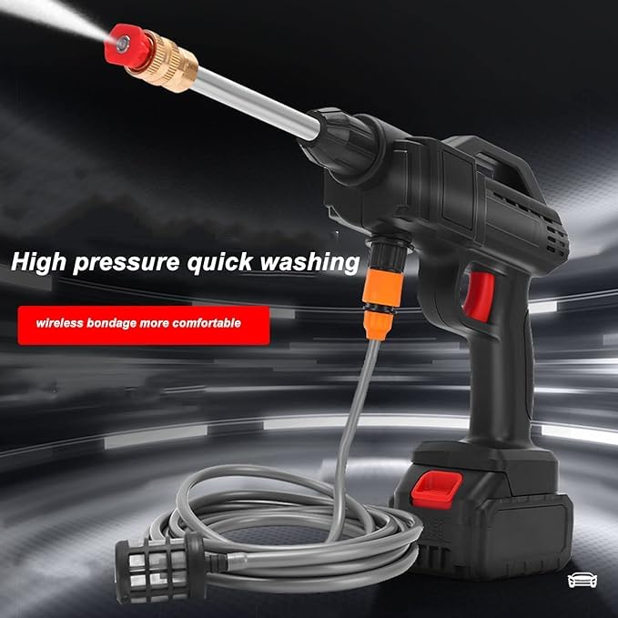 Riveira High Strength Cordless Pressure Washer Multipurpose Portable High Pressure Water Sprayer Multifunction Washing Machine for CarBlack - Image 2