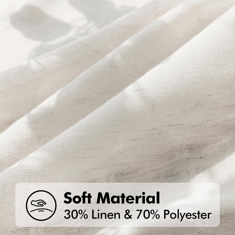 ANRODUO Ivory Cream Linen Curtains 96 inches Long 2 Panels for Bedroom Living Room Back Tab Semi Sheer Privacy Linen Burlap Window Drapes Neutral Modern Long Curtains for Sliding Glass Door - Image 4