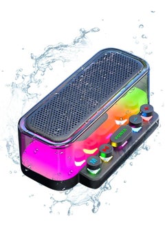 SUCITY مكبر صوت بلوتوث 5.0 لاسلكي محمول مع صوت ستيريو 10 وات ومكبرات صوت للحفلات مع إضاءة RGB محيطة ومدة تشغيل 5 ساعات ومكبرات صوت IPX4 مقاومة للماء للاستخدام في الأماكن الخارجية والداخلية  - Image 1