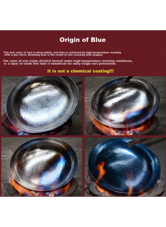 Gold Deposit Jin Cun Zhangqiu Wok Iron Pan Stir-fry Pan Non-coated Traditional Seasoned Iron Pan Mirror Finish Lightweight Model With Iron Handle 32cm Pre-seasoned - Image 5