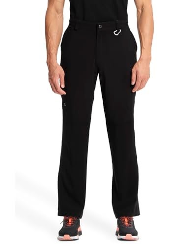 Cherokee Infinity Men Scrub Pants, 6 Pockets Tapered Leg with Fly Front and Inside Functional Drawstring CK200A, M, Black - Image 1