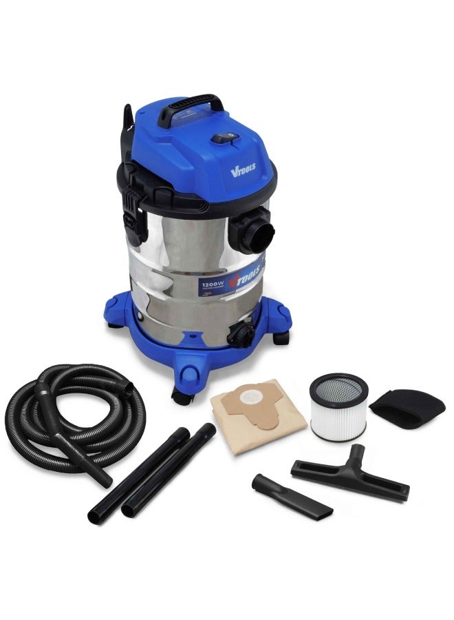 VTOOLS 1200W 30L Vacuum Cleaner with Blowing Function, Single Motor - Image 1