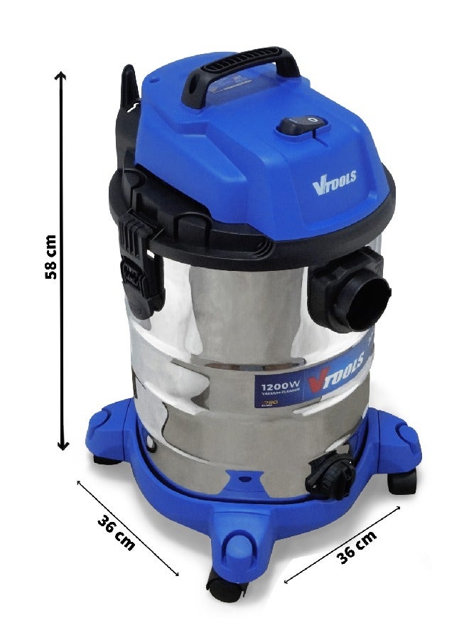 VTOOLS 1200W 30L Vacuum Cleaner with Blowing Function, Single Motor - Image 4
