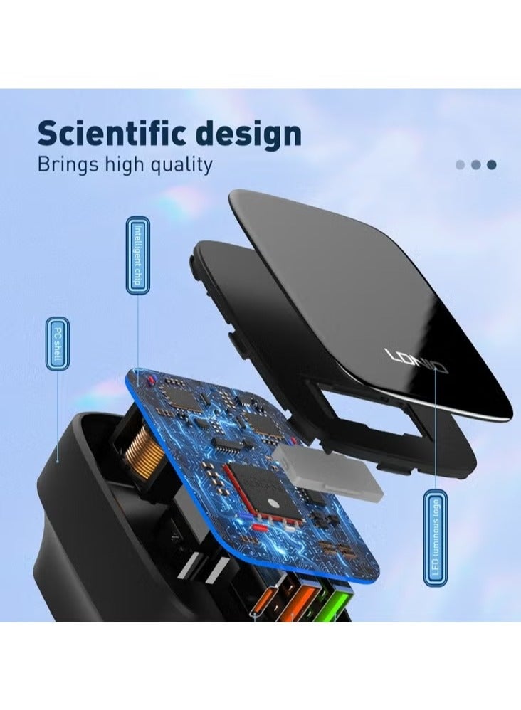 ELTRAZONE شاحن سريع Q334 PD – نوع-C وفتحات USB مزدوجة، محول متعدد المخرجات، شاحن حائط للسفر للهواتف المحمولة، شحن سريع للهواتف الذكية، والأجهزة اللوحية والمزيد (أسود) - Image 5