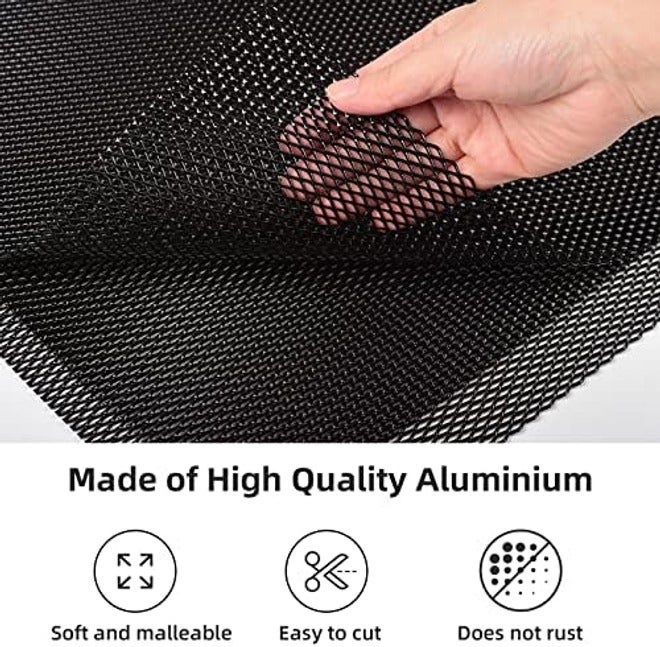 AggAuto 40"x13" Car Grill Mesh - Black Aluminum Alloy Rhombic Hole Bumper Grille Insert, Universal Fit - Image 5