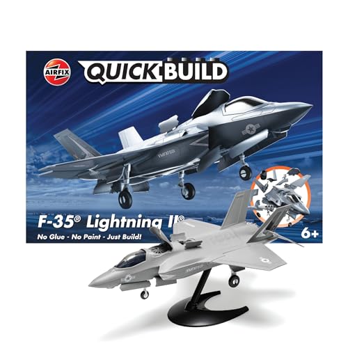 Airfix J6040 Quickbuild Model Airplane Kits for Adults Kids F35B Lightning II Fighter Jet Plastic Model Kits Block Building Sets Snap Together Aircraft Models Engineering Toys for Gifts - Image 1