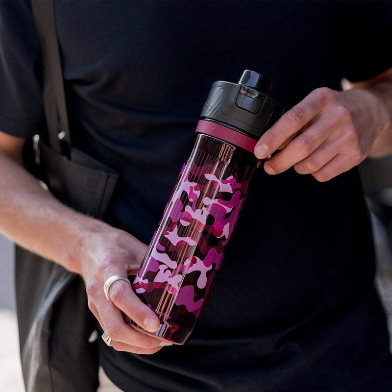 Aladdin 0.8L Sports Tracker Bottle Burgundy Camo Print - Image 2