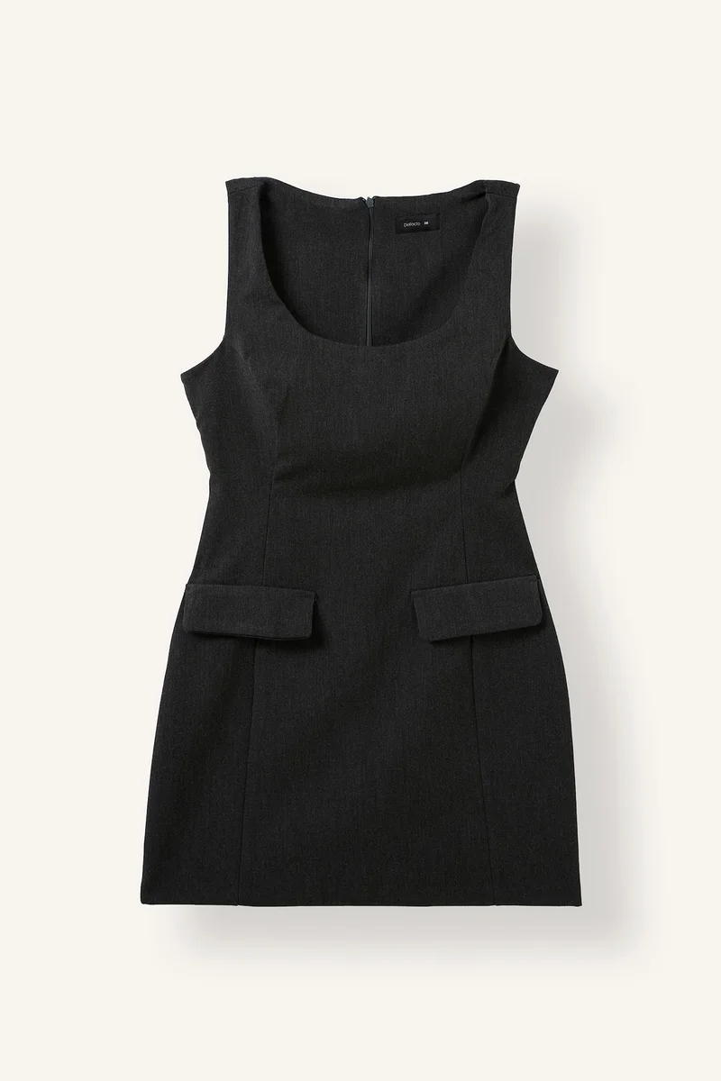 Square Neck Short Sleeve Mini Dress