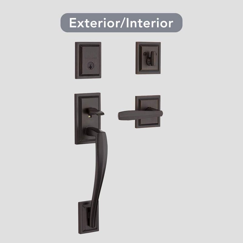Baldwin Baldwin Torrey Pines Front Entry Handleset with Interior Lever Featuring SmartKey Deadbolt ReKey Technology and Microban Protection in Venetian Bronze  - Image 2