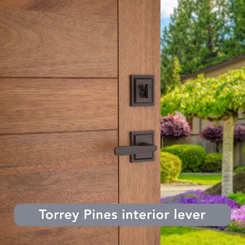 Baldwin Baldwin Torrey Pines Front Entry Handleset with Interior Lever Featuring SmartKey Deadbolt ReKey Technology and Microban Protection in Venetian Bronze  - Image 5