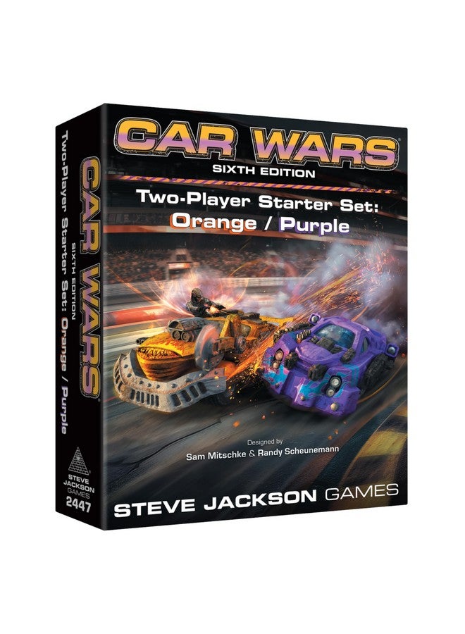 Steve Jackson Games Car Wars 2-Player Starter Set Orange/Purple 6th Edition - Strategic Car Combat Fast-Paced Action Tactical Board Game Ages 14+ 2 Players - Image 1