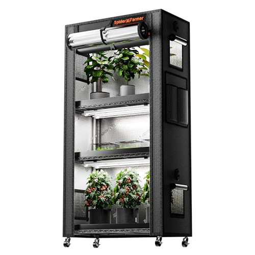 Spider Farmer 2026 Plant Stand with Grow Lights, 4-Tier Plant Shelf with 6Pcs 2ft Full Spectrum LED Lamp and Grow Tent, for Veg Seed Starting Plants Growth Greenhouse 28Lx14Dx59H (Update) - Image 1