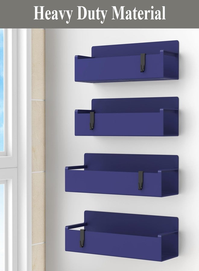 HuggieGems 4 Pack Magnetic Spice Storage Rack Organizer for Refrigerator and Oven, ABS Dark Blue Fridge Organizers and Storage - Image 4