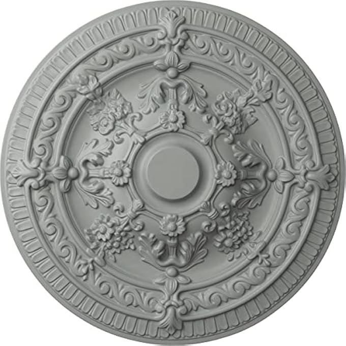CM26VI VINCENT CEILING MEDALLION, 26"OD X 3"P (FITS CANOPIES UP TO 6"), FACTORY PRIMED - Image 1