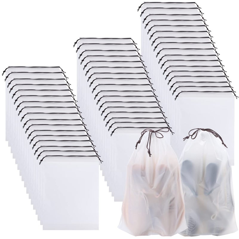 Erinnmy 50 Pack Shoe Bags for TravelPortable Travel Shoe BagLarge Clear Shoes Pouch Storage Packing Organizers with DrawstringDustproof Waterproof Shoe Storage Bags for Women and Men - Image 2