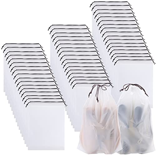 Erinnmy 50 Pack Shoe Bags for TravelPortable Travel Shoe BagLarge Clear Shoes Pouch Storage Packing Organizers with DrawstringDustproof Waterproof Shoe Storage Bags for Women and Men - Image 1