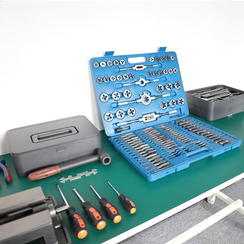 FAHKNS Metric Tap and Die Set 110 PCS M2-M18 Rethreading Kit for Making Screw Threads for Cutting External and Internal Thread Threading with Storage Case - Image 2