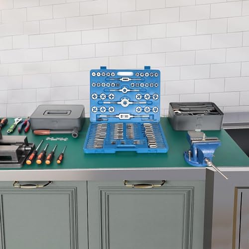 FAHKNS Metric Tap and Die Set 110 PCS M2-M18 Rethreading Kit for Making Screw Threads for Cutting External and Internal Thread Threading with Storage Case - Image 4