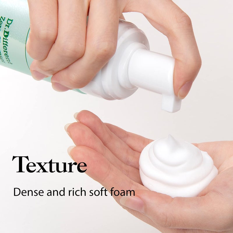 Dr.Different Zero Cleanser for Oily Skin - Sebum Control and Soothing for Acne Prone Skin, Hypoallergenic pH 5.5 Face Bubble Foaming Cleanser with Tea Tree Oil, 6.76 fl.oz. - Image 3