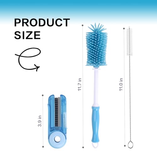 KEUYE 3 Pack Cup Cleaning Kit Compatible with Stanley,Multipurpose Cup Cleaner Kit with Extra Long Nylon Straw Brush Cleaner,3 in 1 Bottle Gap Cleaner and Long Handle Silicone Brush Cleaner - Image 2