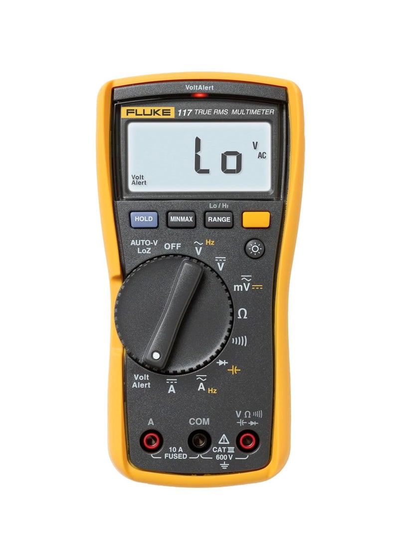 FLUKE Fluke 117 Digital Multimeter, Non-Contact AC Voltage Detection, Measures Resistance/Continuity/Frequency/Capacitance/Min Max Average, Automatic AC/DC Voltage Selection, Low Impedance Mode - Image 1