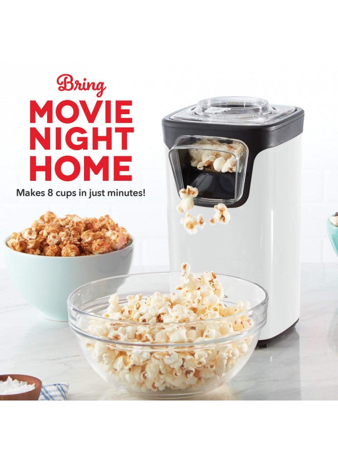 Dash DASH Turbo POP Popcorn Maker with Measuring Cup to Portion Popping Corn Kernels + Melt Butter, 8 Cup Popcorn Machine - White  - Image 2