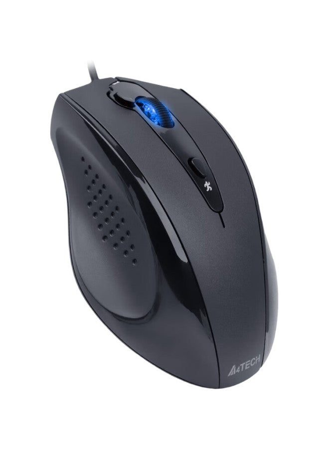A4TECH N-810Fxs Wired Mouse, Quiet And Comfortable, For Laptop And Desktop Computers, Ergonomic Usb Interface Large Hand Mouse, Gentleman Black - Image 3