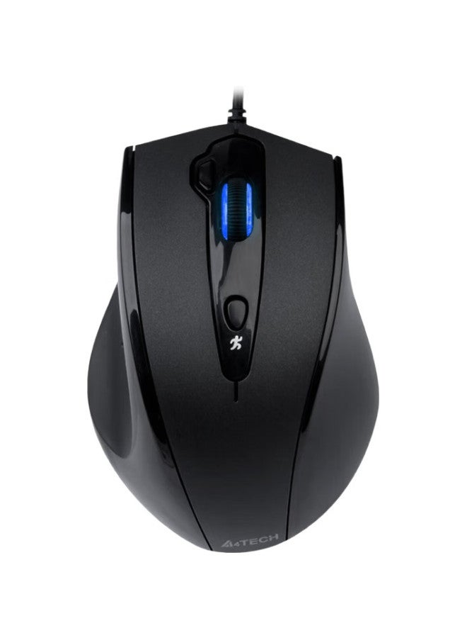 A4TECH N-810Fxs Wired Mouse, Quiet And Comfortable, For Laptop And Desktop Computers, Ergonomic Usb Interface Large Hand Mouse, Gentleman Black - Image 1