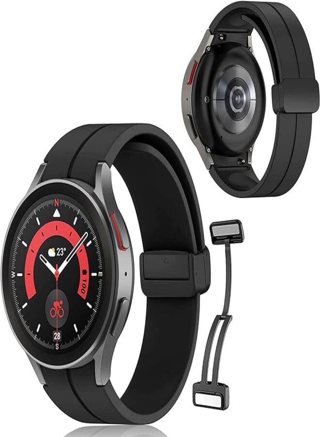 Sweet seven Perfect Fit Silicone Sport Bands for Samsung Galaxy Watch 5 and 5 Pro, Compatible with 40mm, 44mm, and 45mm sizes, No Gap Design for Comfortable Wear, Ideal Wristband for Men and Women